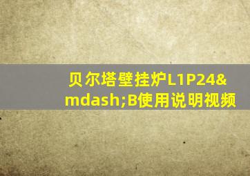 贝尔塔壁挂炉L1P24—B使用说明视频