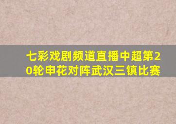 七彩戏剧频道直播中超第20轮申花对阵武汉三镇比赛